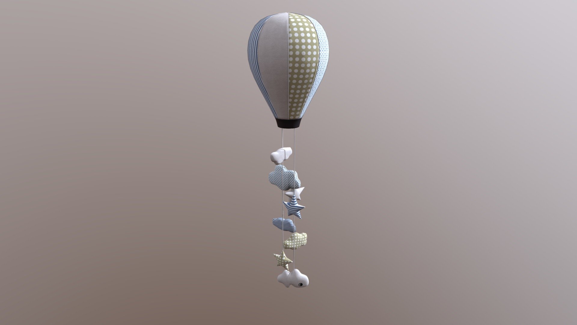 Hot Air Ballon Baby Mobile 3d model - Hot Air Ballon Baby Mobile - 3D model by Artem Kravchenko (@awark) 3d model