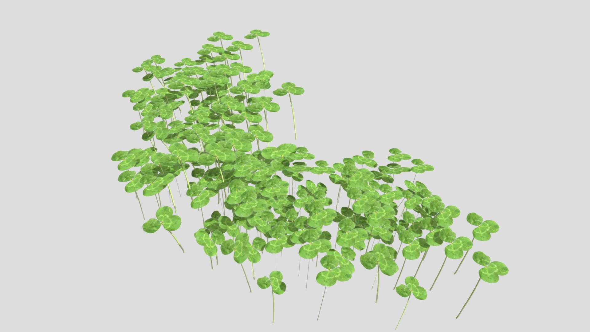 A lowpoly field of luck.

1024^2 texture. 4 polygons per clover 3d model