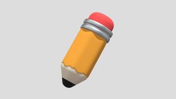 Cute Low Poly Pencils object, cute, uv, tidy, game, low, poly, simple