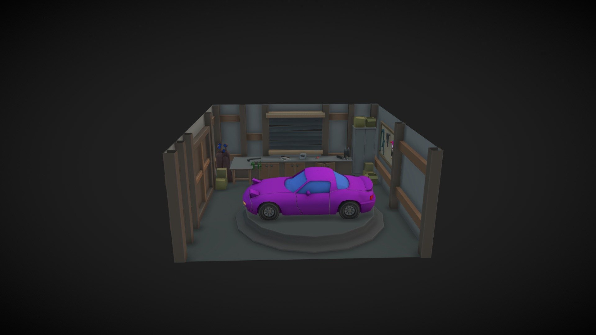 Low poly garage with miata
Just a quick model that I made for a game that I am working on!
Hope you like the model!

Thanks! - Low poly garage with miata inside - 3D model by Retry Games (@retrygames) 3d model