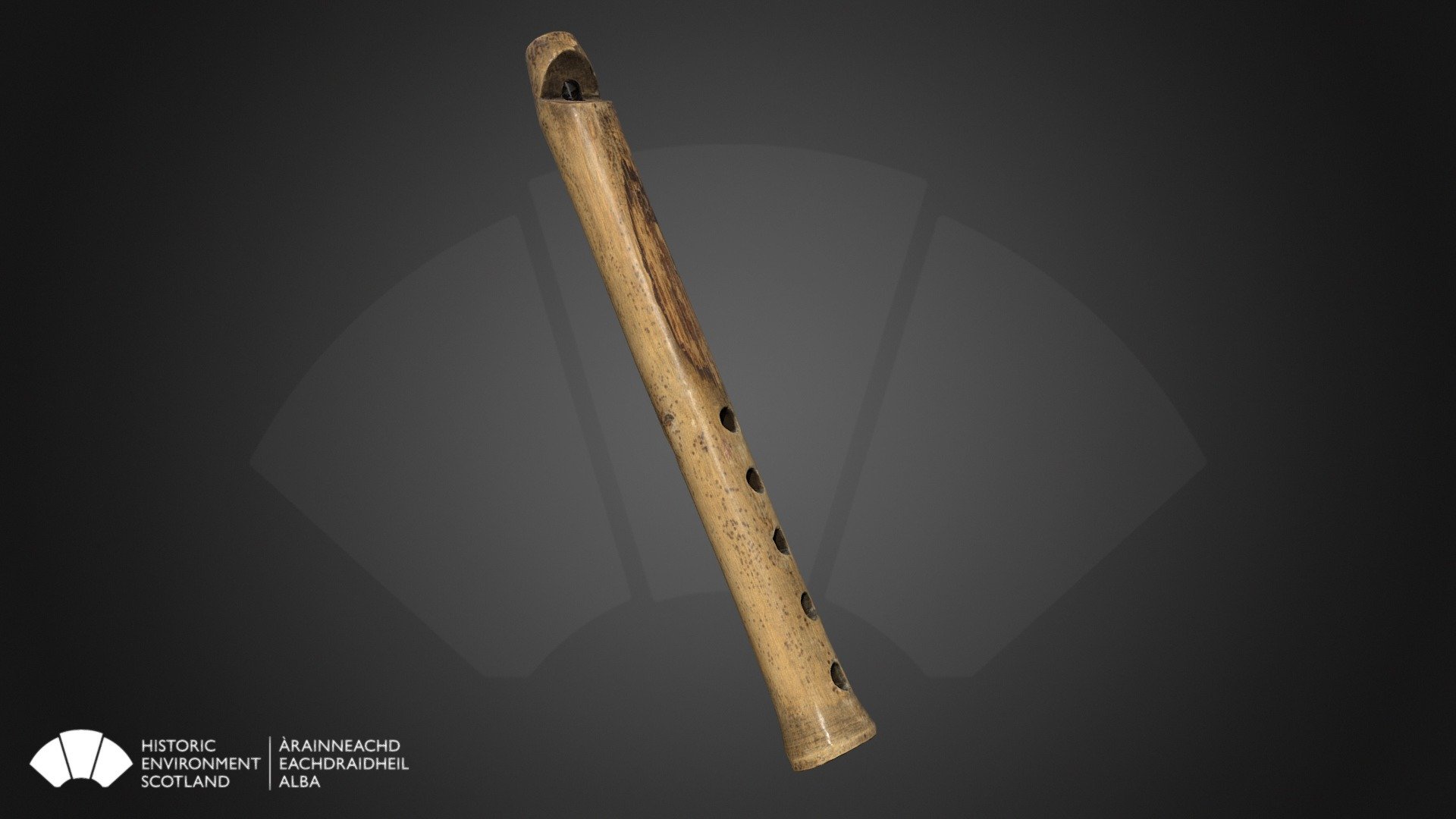 This is a whistle or recorder found on the roof of Block I in 1975 at Fort George.

For information on visiting Fort George, go to our website.

147 x 15 x 15mm

RAE Project | FG118 - Recorder, Fort George - 3D model by Historic Environment Scotland (@HistoricEnvironmentScotland) 3d model