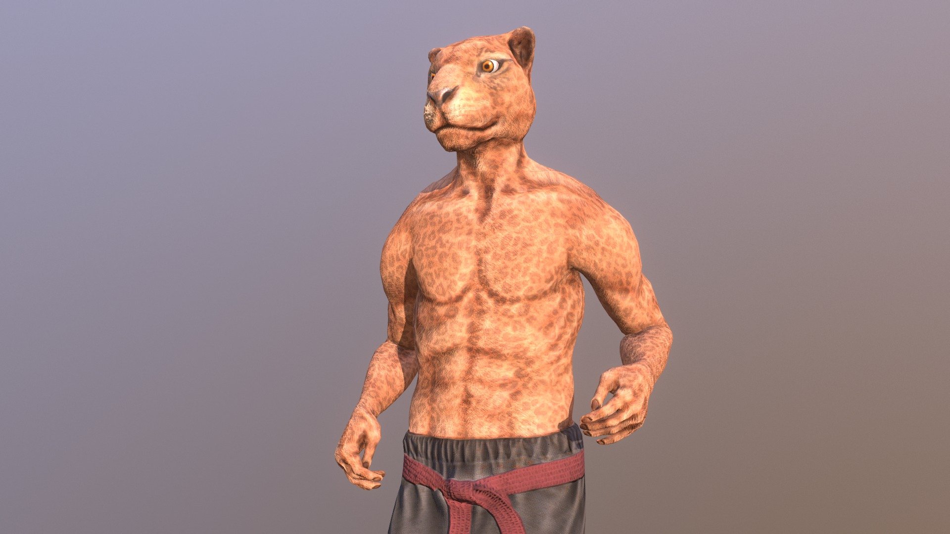 Stylized humanoid leopard character - Mr Leopard Character - 3D model by n-middle 3d model