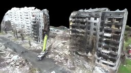Destroyed Building in Borodyanka, Kyiv, Ukraine buildings, ukraine, pid, destructed, videogrammetry, kyiv, photogrammetry, war, 2022, borodyanka, zruinovani, kiievom, borodiantsi, budinki, ukrayi