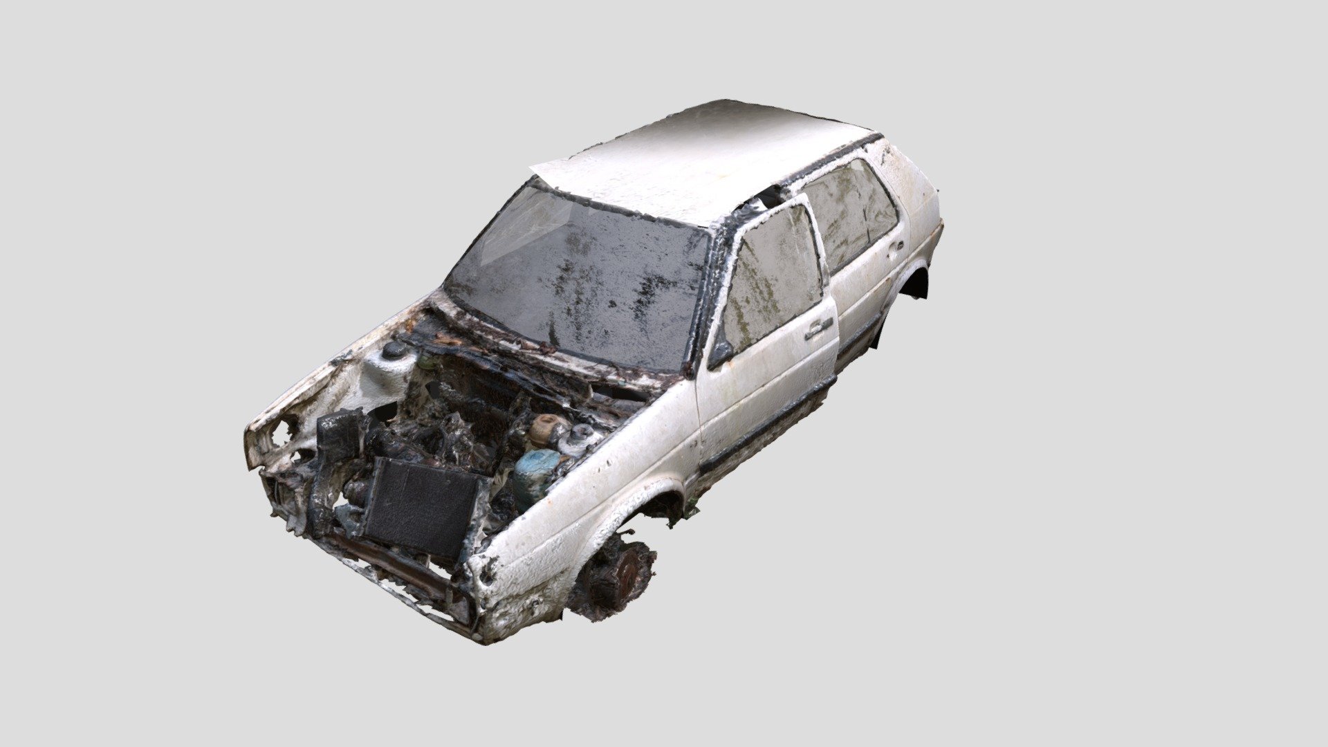 Photogrammetry base with some very simple modeling (seats, windows). Not very clean, nice for background. 

Made with meshroom and blender.

Enjoy ! - Wrecked car 1_VHU - Download Free 3D model by Maxim.O 3d model