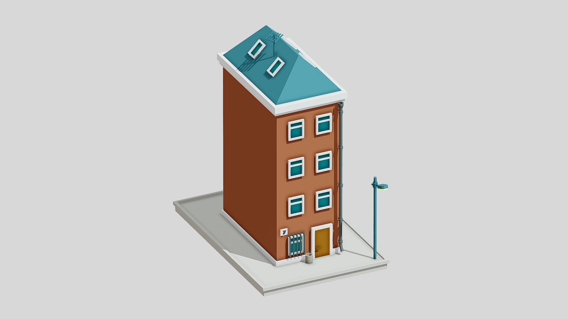 Modern building 07 - Download Free 3D model by burunduk 3d model