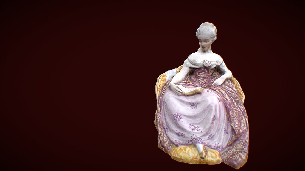 Statuetta vintage di porcellana, raffigurante dama 3d model
