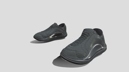 Casual Black Runners Sports Shoes walking, up, sports, on, shoes, casual, lace, running, sneakers, slip, runners, pbr, low, poly, female, male, black