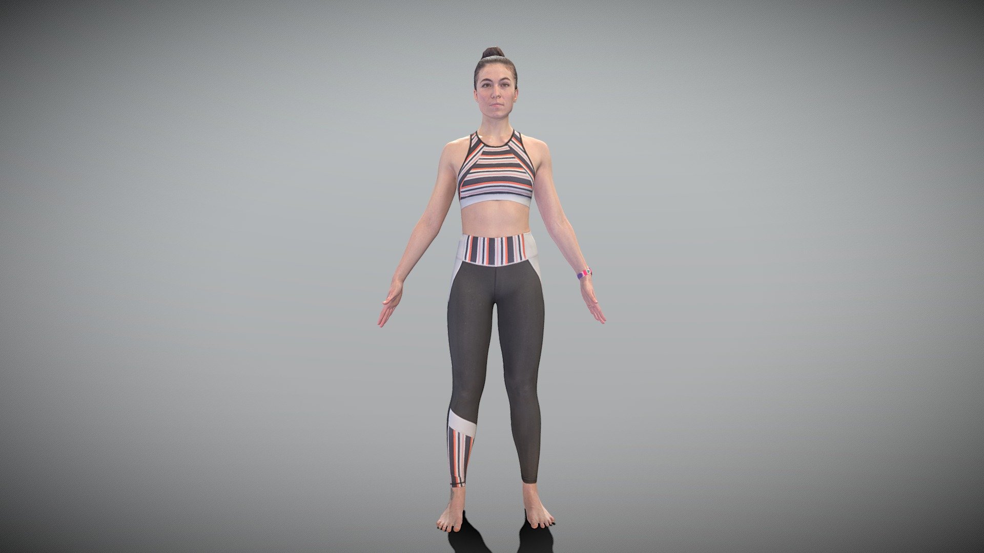 This is a true human size detailed model of a beautiful young woman of Caucasian appearance dressed in sportswear. The model is captured in the A-pose with mesh ready for rigging and animation in all most usable 3d software.

Technical specifications:




digital double scan model

low-poly model

high-poly model (.ztl tool with 5-6 subdivisions) clean and retopologized automatically via ZRemesher

fully quad topology

sufficiently clean

edge Loops based

ready for subdivision

8K texture color map

non-overlapping UV map

ready for animation

PBR textures 8K resolution: Normal, Displacement, Albedo maps

Download package includes a Cinema 4D project file with Redshift shader, OBJ, FBX, STL files, which are applicable for 3ds Max, Maya, Unreal Engine, Unity, Blender, etc. All the textures you will find in the “Tex” folder, included into the main archive.

3D EVERYTHING

Stand with Ukraine! - Fitness woman ready for animation 454 - Buy Royalty Free 3D model by deep3dstudio 3d model