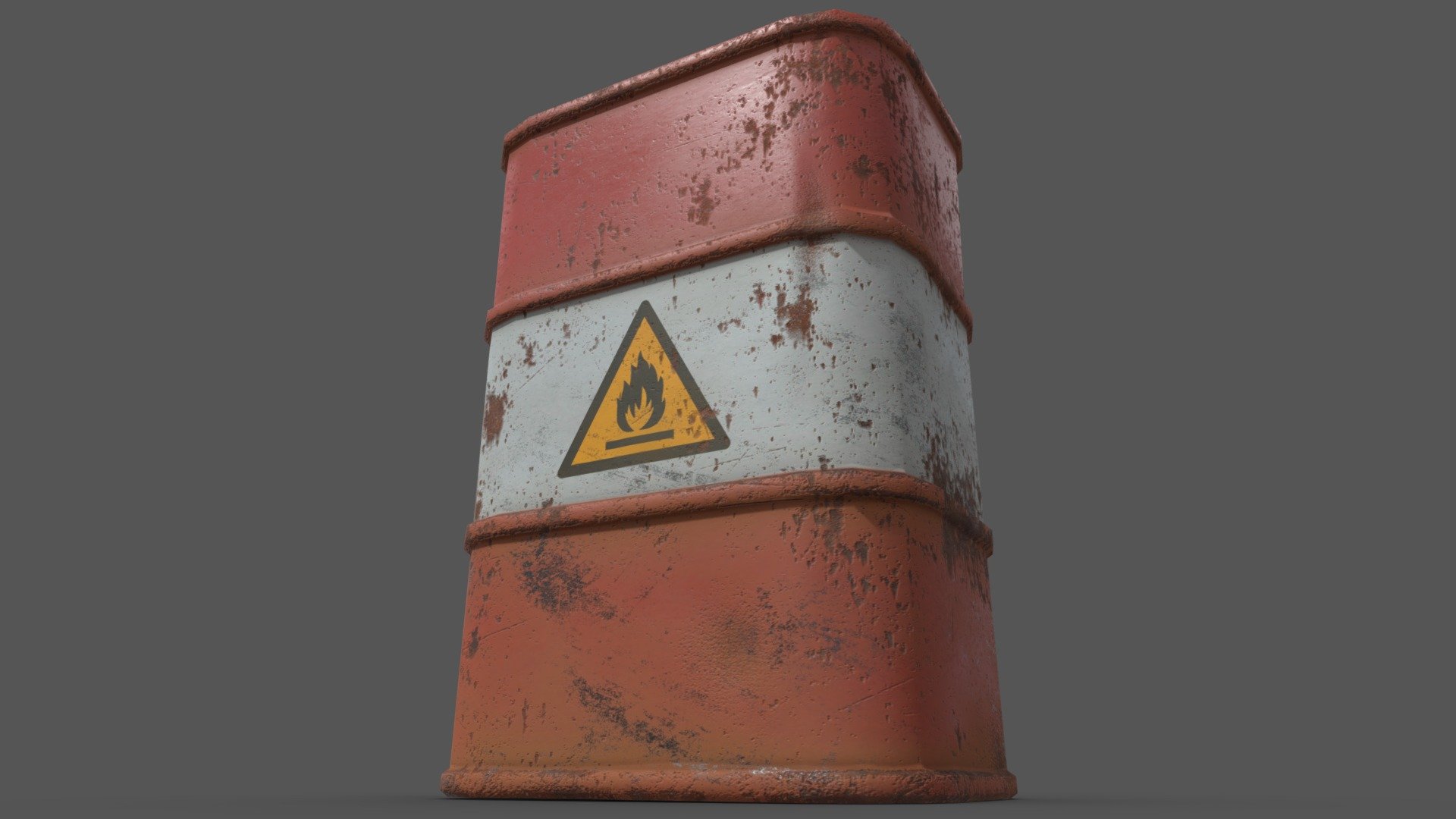 Square shaped oil drum.

It is red so it will explode 3d model