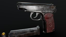 Makarov Pistol Handgun Free handgun, makarov, pistol, ussr, digital3d, freemodel, weapon, lowpoly, gameasset, gun, gameready