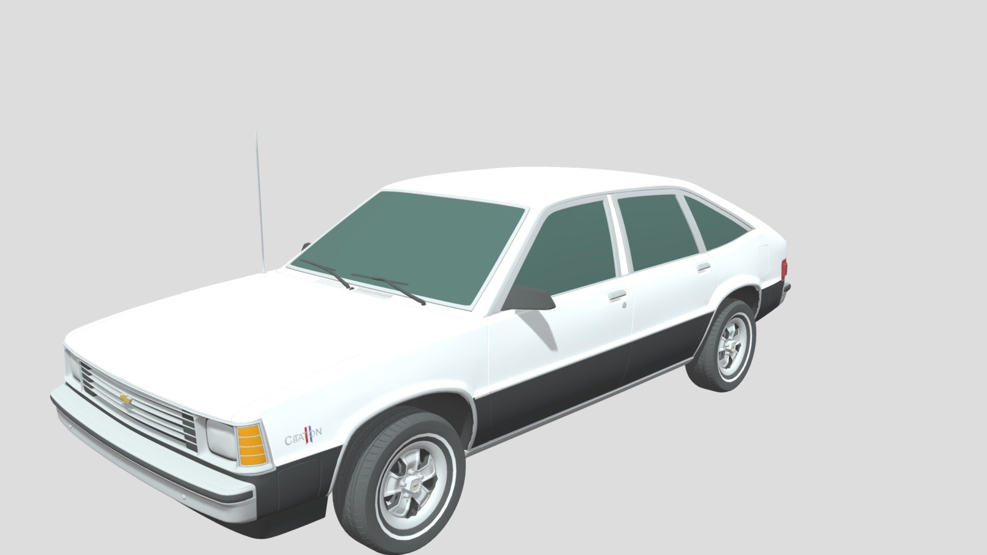 Introducing our stunning photorealistic 3D model of the Chevrolet Citation (1980) car, a true masterpiece of digital craftsmanship that will elevate your projects to the next level. This meticulously crafted model captures every curve, detail, and essence of a real Chevrolet Citation (1980) car, providing you with unparalleled realism and versatility for your creative endeavors.

Our photorealistic 3D model of the Chevrolet Citation (1980) car is a testament to precision and attention to detail. Each contour, from the sleek body lines to the intricacies of the headlights and tail lights, has been painstakingly recreated to mirror the elegance and realism of a genuine Chevrolet Citation (1980) automobile. Whether you're an automotive designer, a video game developer, or a filmmaker, this 3D model will bring your visions to life with exceptional fidelity 3d model