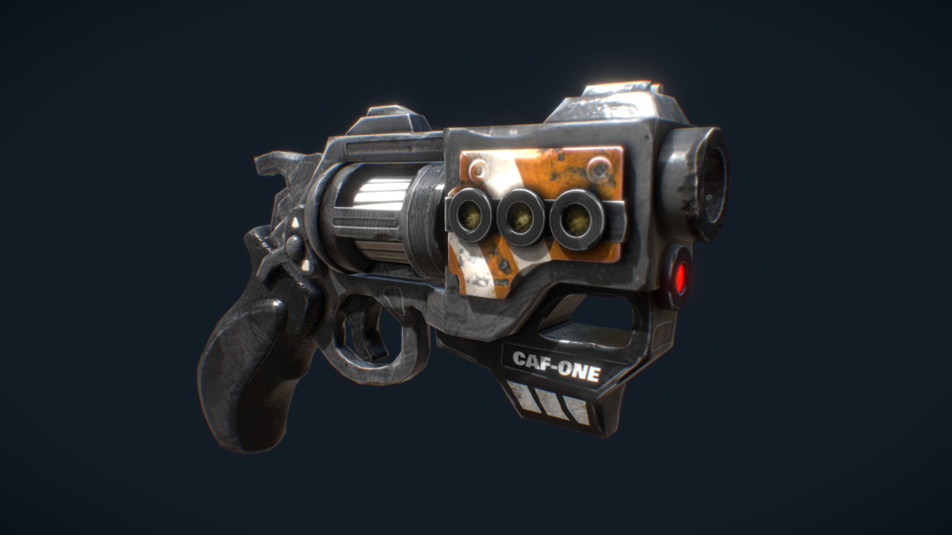 Toon/PBR experiment , Hybrid cartoon revolver
Modelled, sculpt in #blender and textured in Quixel

Behance project with more renders
https://www.behance.net/gallery/63066223/caf-one-gun - CAF-ONE gun - 3D model by Tombolaso 3d model