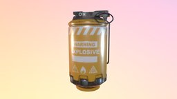 Hi-Explosive Grenade grenade, pbr, lowpoly, gameasset
