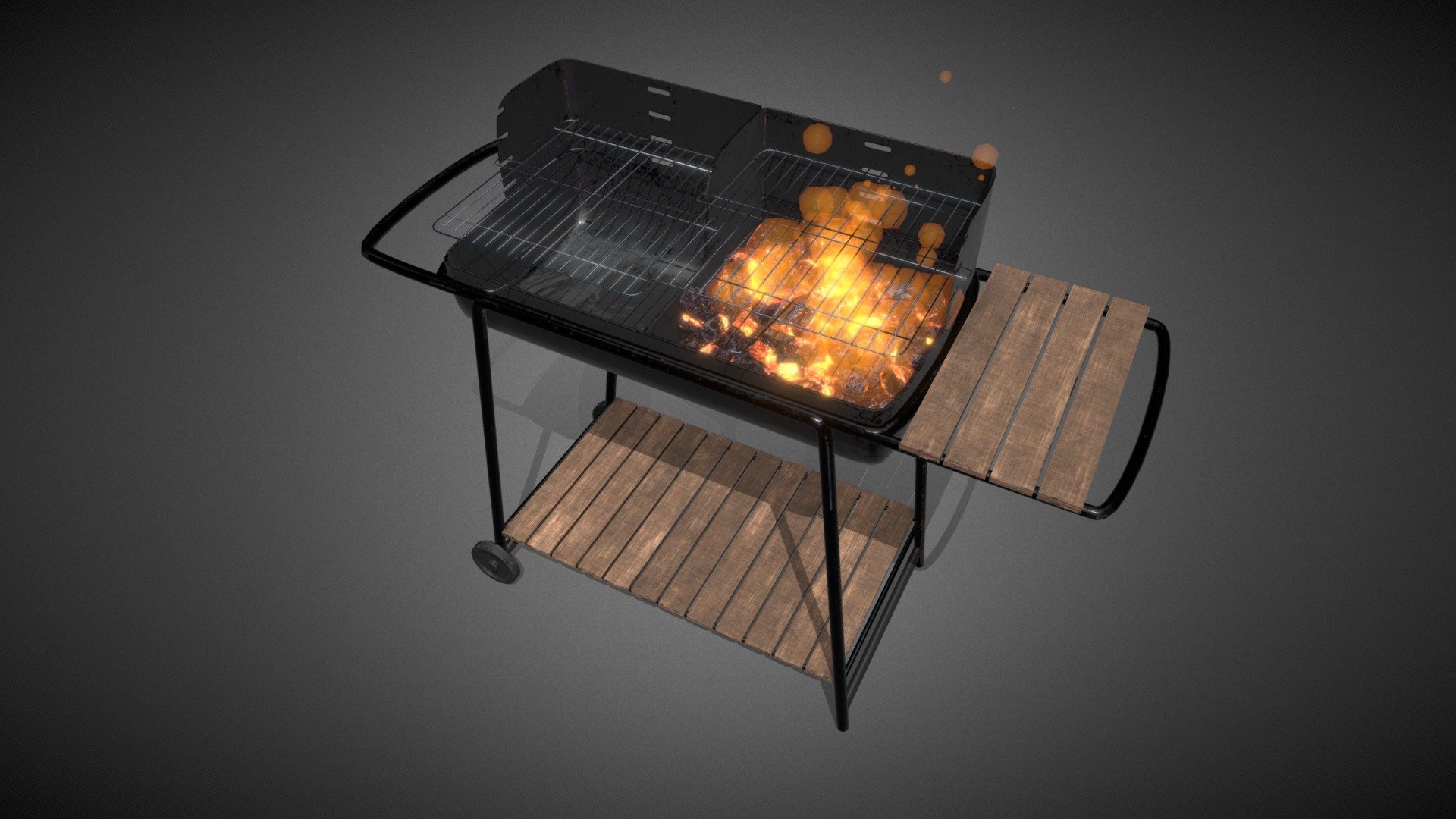 Barbecue animated
2K texture

Substance painter
Animation blender bake with script sketchfab

ready for AR and VR - Barbecue fire animated - Buy Royalty Free 3D model by lampyre3d 3d model