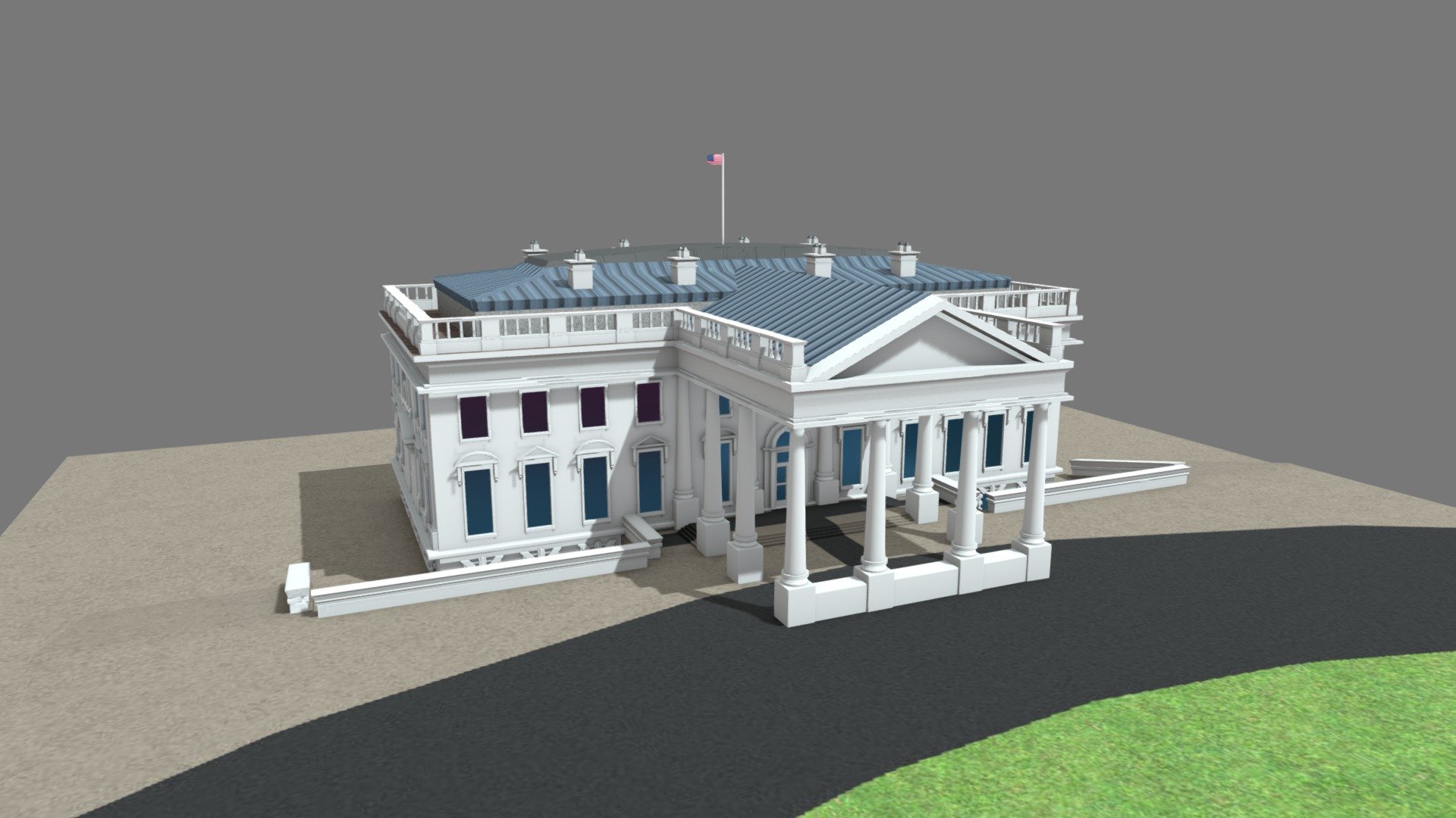 Real-Time High Poly White House Model made in Maya 2019 and Texture in Substance Painter 3d model