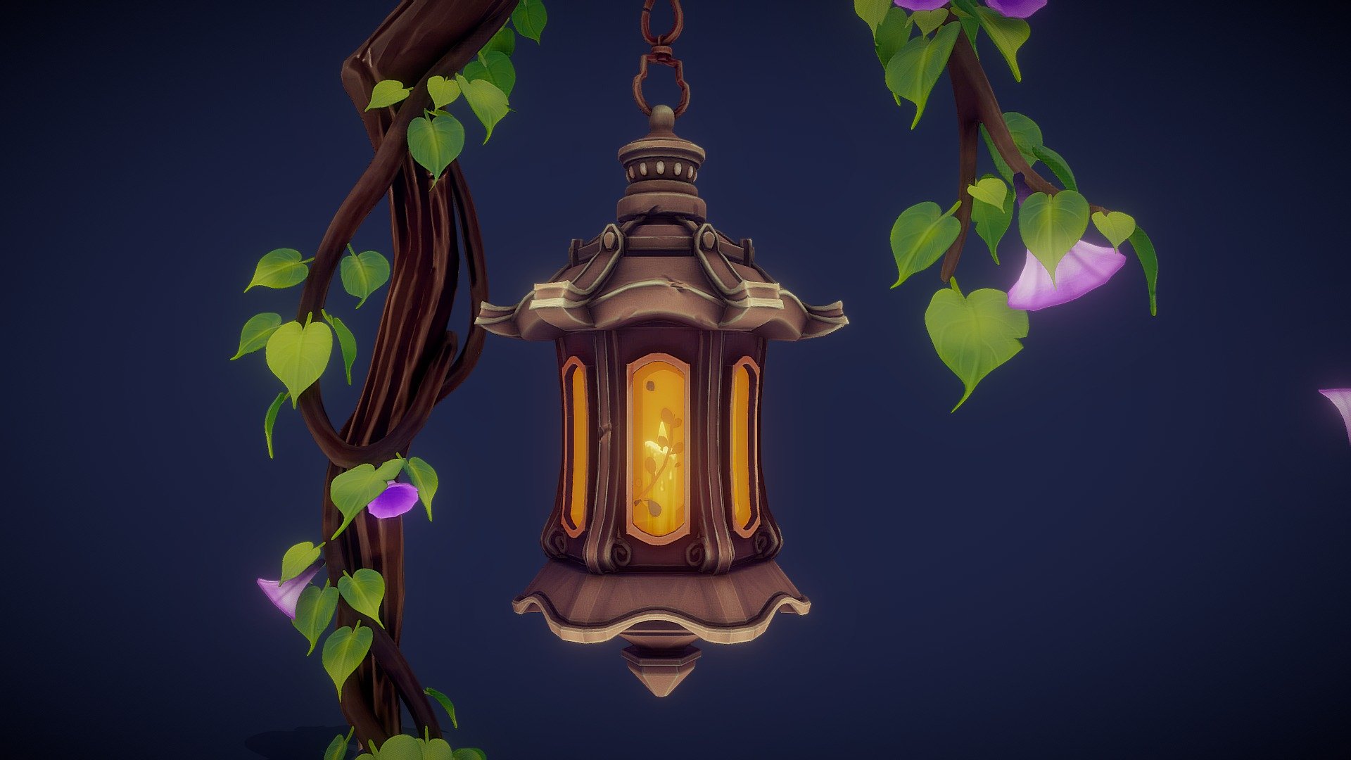 A stylized handpainted lamp practice.
Not really low-poly optimized because I only want to practice texturing 3d model