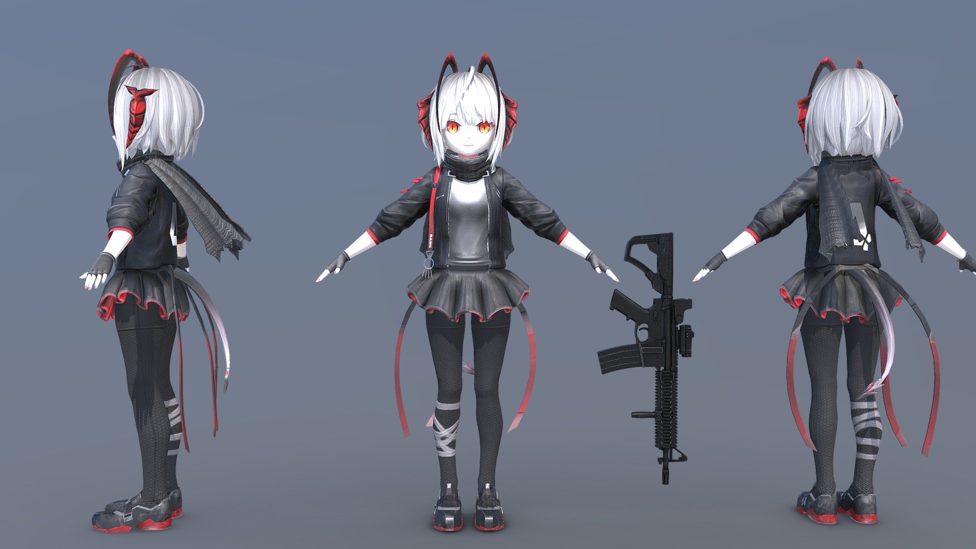 W from arknight,
Rigged in 3ds max with biped,
hope you like it!

and don't forget to check the pose scene I make for her:

https://sketchfab.com/3d-models/arknights-w-4db15edc2f23444d896e2ed1d64933df - [Arknights] W (T-Pose) - Buy Royalty Free 3D model by AlvaWong (@alvawong06) 3d model