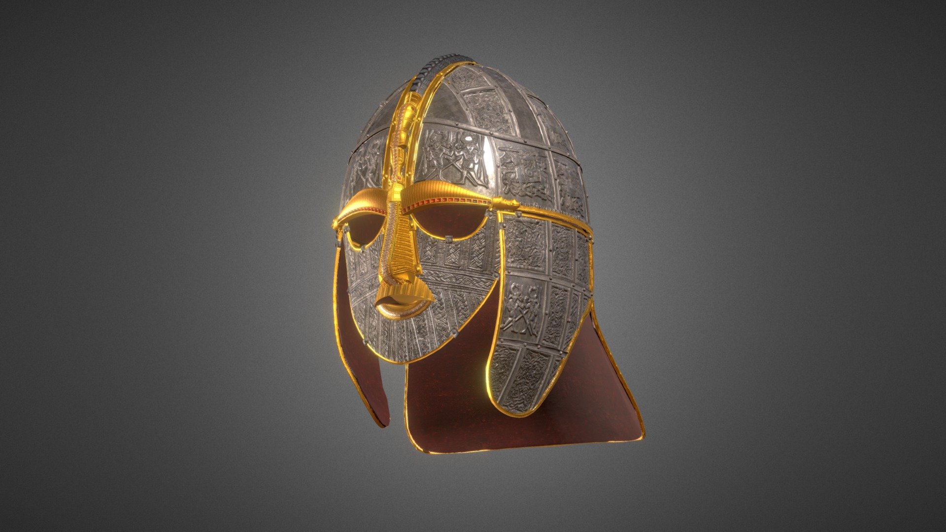 new version for sale here - Sutton Hoo Helmet - 3D model by 100drips (@thecali) 3d model