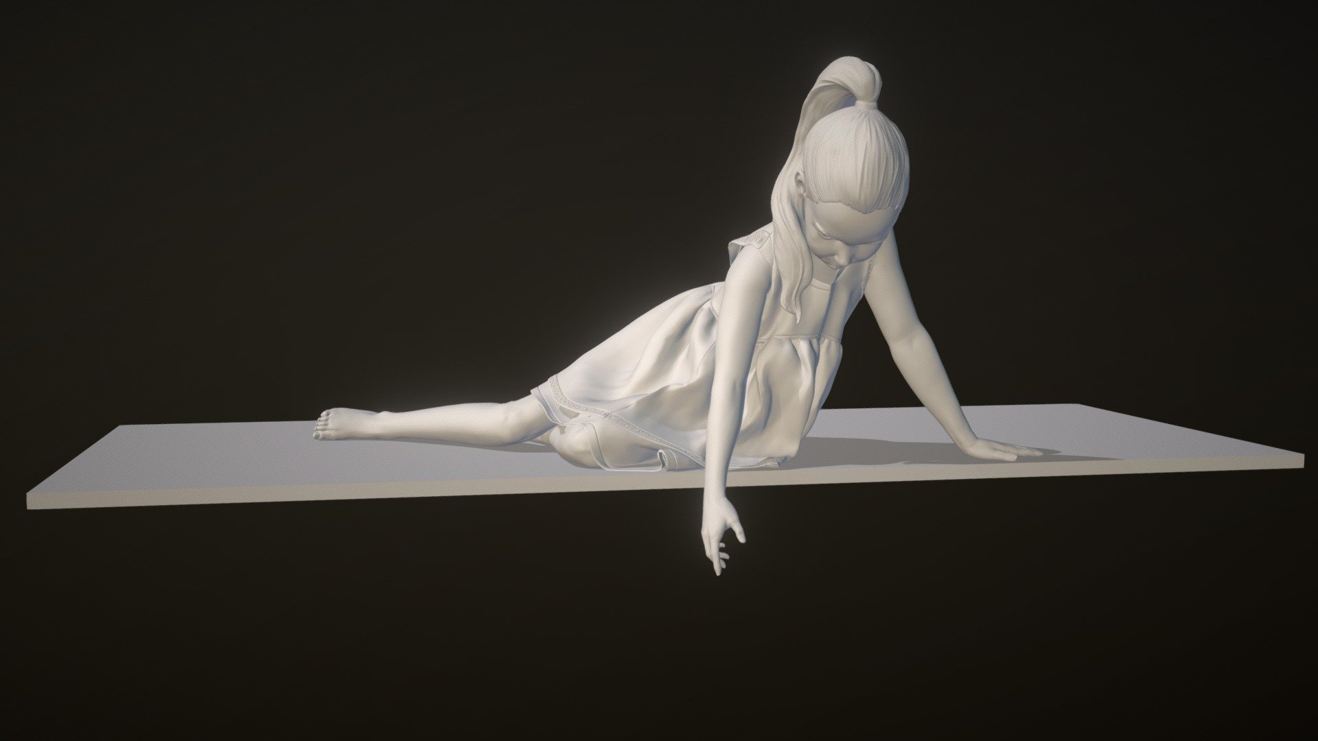 Girl near the fountain - 3D model by Maria Anikina (@rogue_onee) 3d model