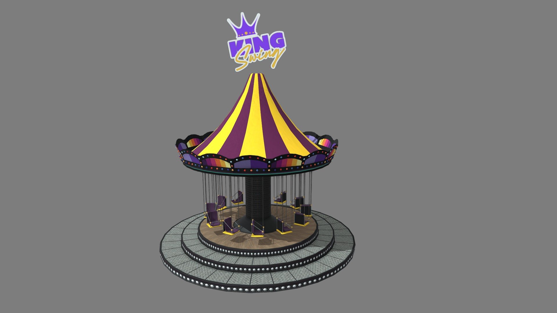 Flying swings amusement park attraction. This model is part of our amusement park pack that you can fin in our profile - Flying swings - Buy Royalty Free 3D model by assetfactory 3d model