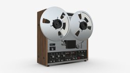 Tape drive music, tape, studio, sound, vintage, stereo, equipment, deck, play, audio, reel, old, machine, analog, recorder, 3d, pbr, elctromagnetic
