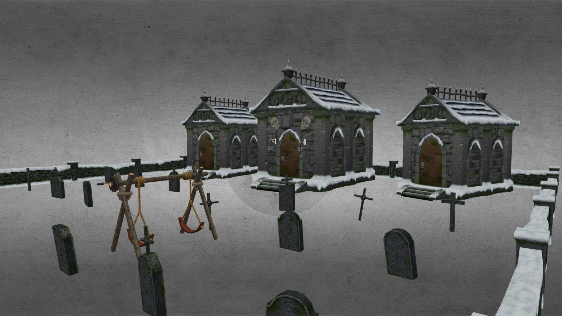 Cemetery - 3D model by Liyu 3d model