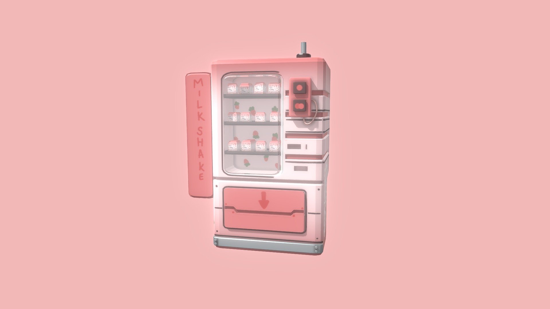 Vending machine with milkshake 3d model