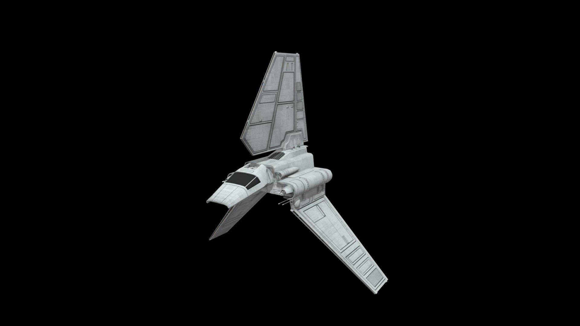 Low-poly lambda class shuttle. 6766 tri's watertight. 1 set of 2k textures with only base color, normal and emissive maps 3d model