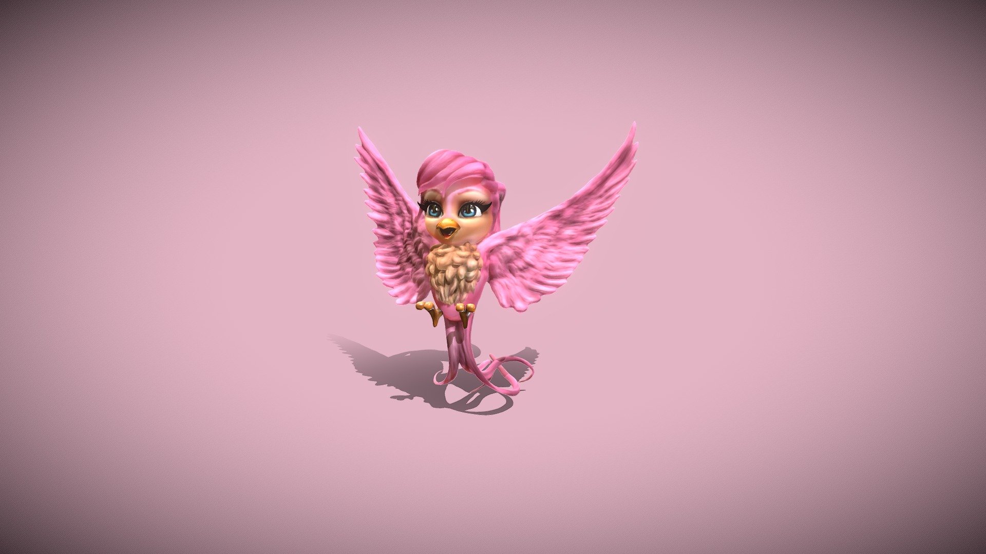 Litlle cute pink bird - Little Bird - Buy Royalty Free 3D model by benjamincolombier 3d model
