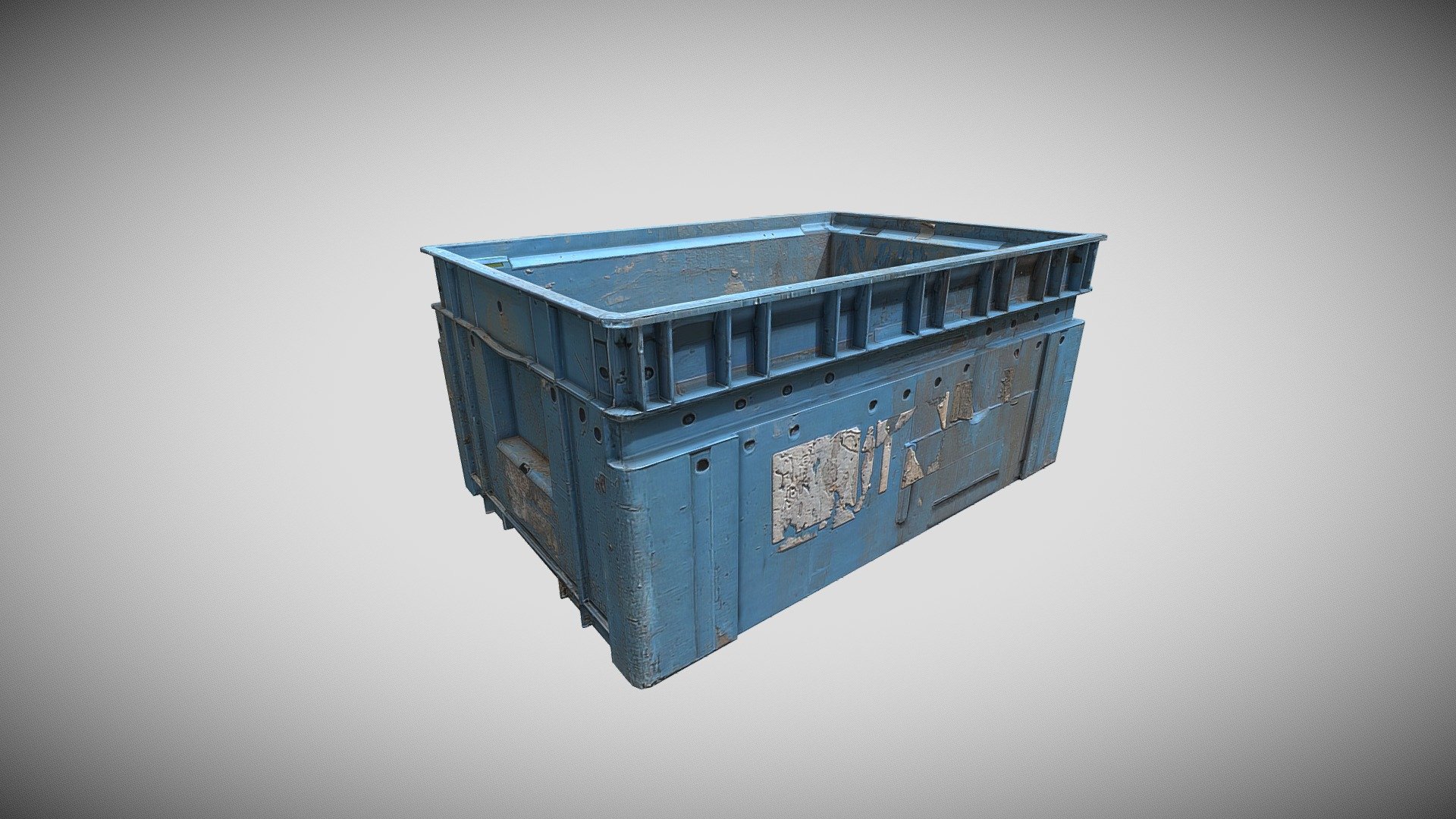 Container plastic box. Abandoned, destroy environment 3d model