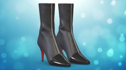 woman  high heels boots 01 shoes lowpoly mod leather, high, , fashion, clothes, shoes, boots, woman, highheels