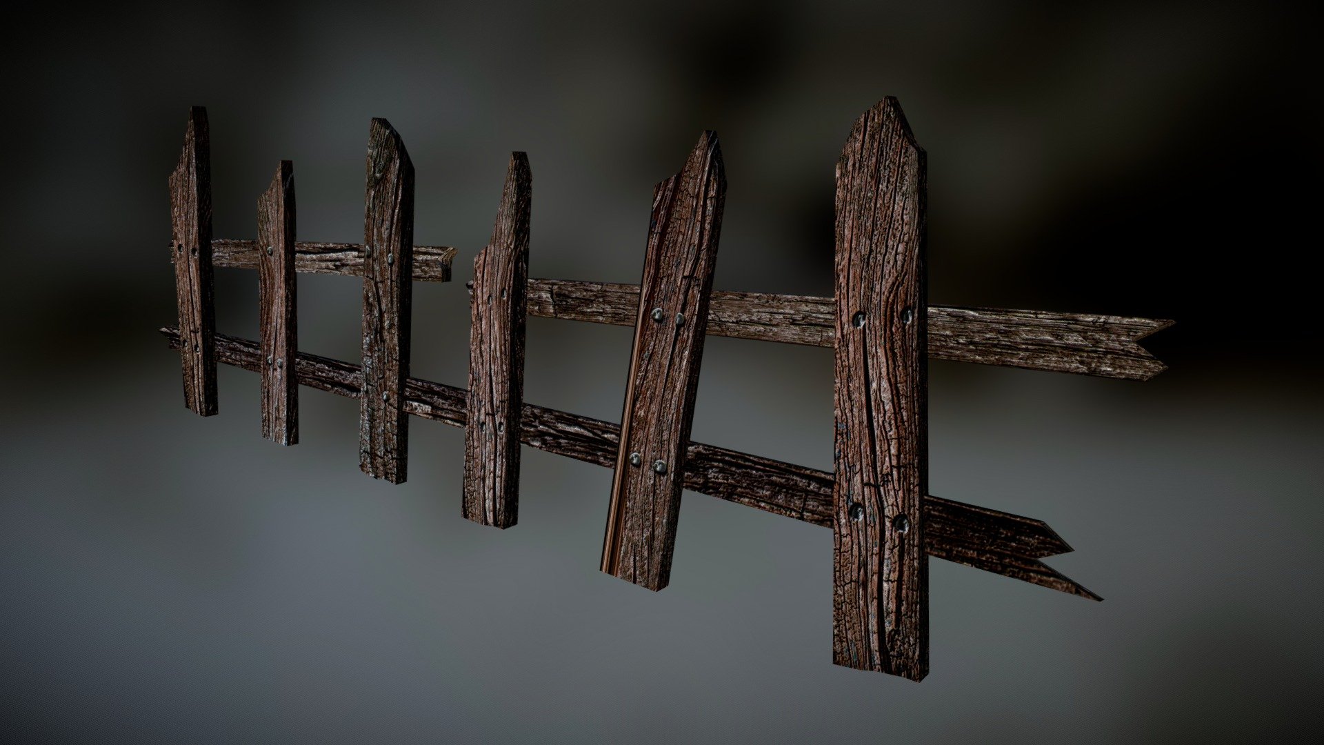 Continuing to upload models from my current summer project, here's a broken fence to be placed around my level 3d model