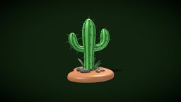 Cactus plant, cactus, 3dprintable, landscaping, 3d, blender, model, noai, sketchfabweeklychallenge2023