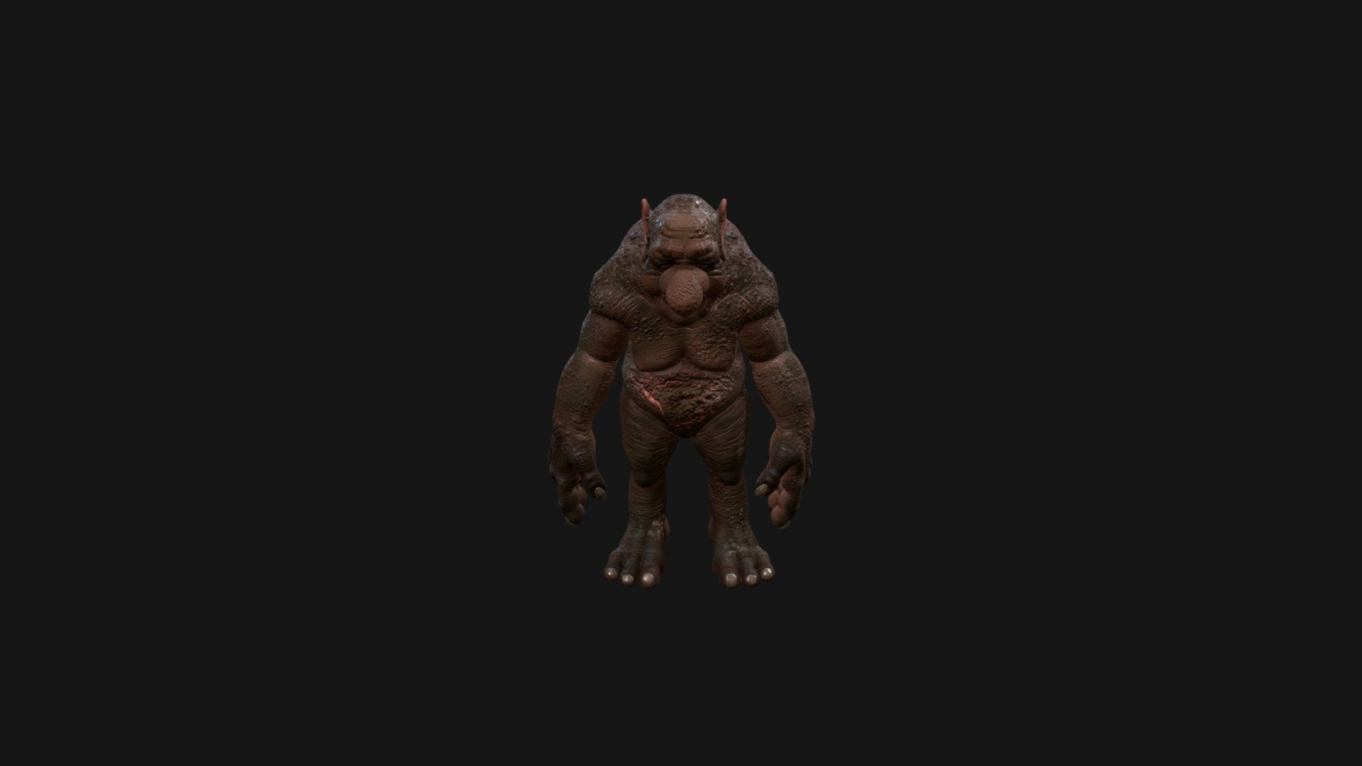 Game ready 3d model of Forest Troll .
Model perfomed in 3d Coat and Blender 2.83. Rigged and animated in Blender.
For rigging and animation I used RIGIFY bone system. So you can create your animation.
Unity project with test C# script included. Just press Q-O keys to check animations in Unity.
Model contains 4756 Polygons .
Project contains two Trolls - armed and unarmed - unarmed forest troll - 3D model by jangbrao 3d model