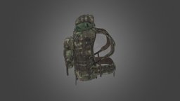 Military Backpack (Dirty) backpack, camouflage, substancepainter, substance, blender, military, zbrush
