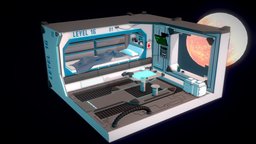 SCi Fi isometric bedroom on space station