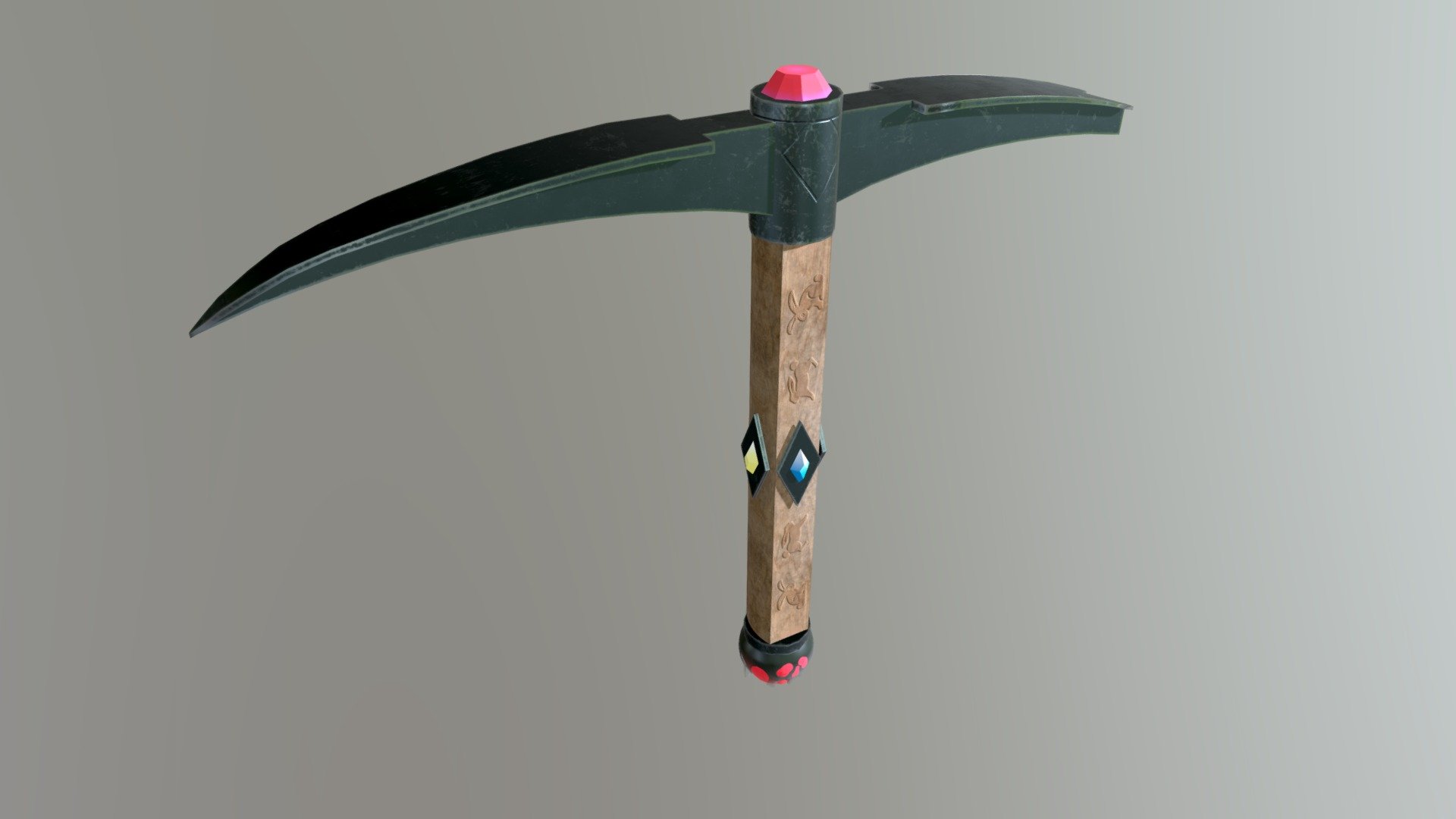 This is a small project to practice texturing in Substance Painter 😄 - Snow White's pickaxe - 3D model by Czerw (@aczerw) 3d model