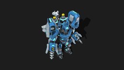 xWar: Phy Commander Tier 2 soldier, rts, unit, game, lowpoly, sci-fi, futuristic, robot