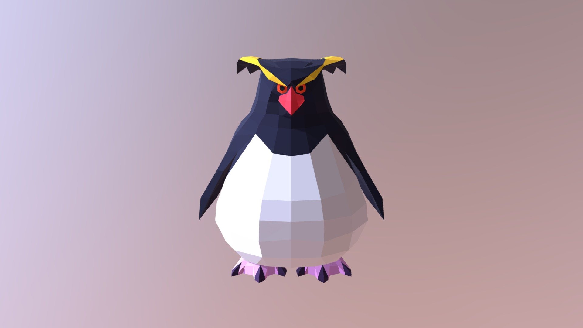 Lowpoly rock penguin model - Rock P - 3D model by KaO (@KuAoki) 3d model