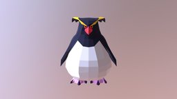 Rock P penguin, cartoon, lowpoly, animal