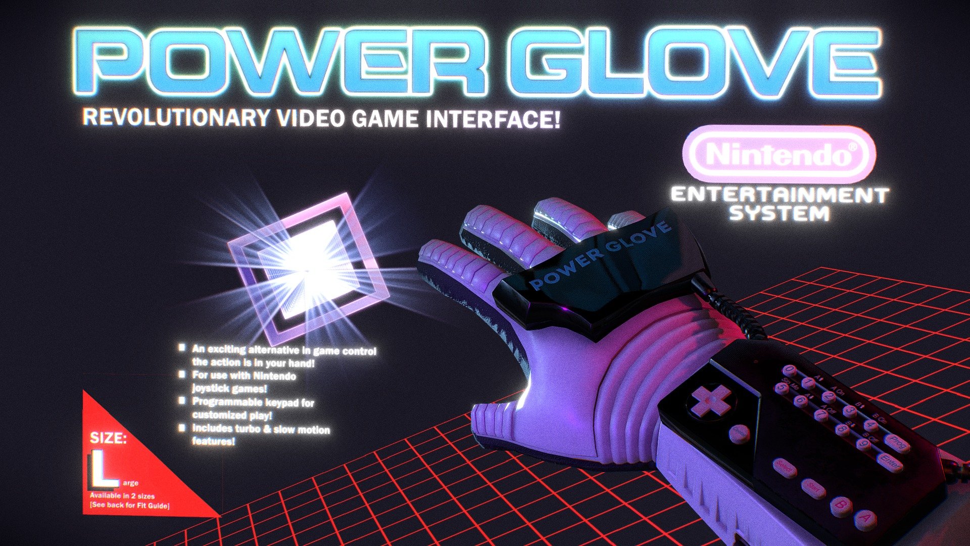 Power Glove!!  Gaming Gadget from Nintendo in 1989s that will give a Great experience game for you!!! - Power Glove: Revolution Video Game Interface!! - 3D model by BankmanGameAsset (@Asakura1984) 3d model
