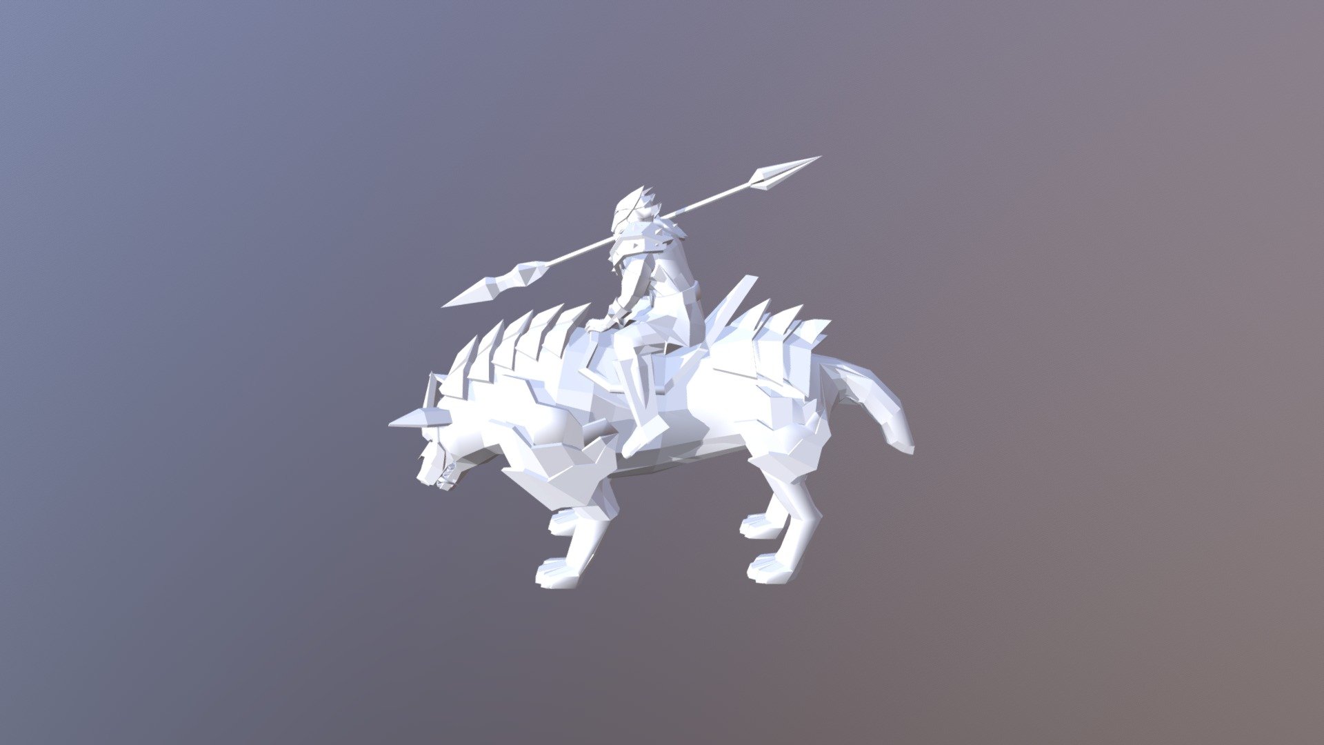 A low poly character - Low Poly Wolf Rider - 3D model by xxxtvvgge 3d model