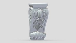 Scroll Corbel 61 stl, room, printing, set, element, luxury, console, architectural, detail, column, module, pack, ornament, molding, cornice, carving, classic, decorative, bracket, capital, decor, print, printable, baroque, classical, kitbash, pearlworks, architecture, 3d, house, decoration, interior, wall, pearlwork