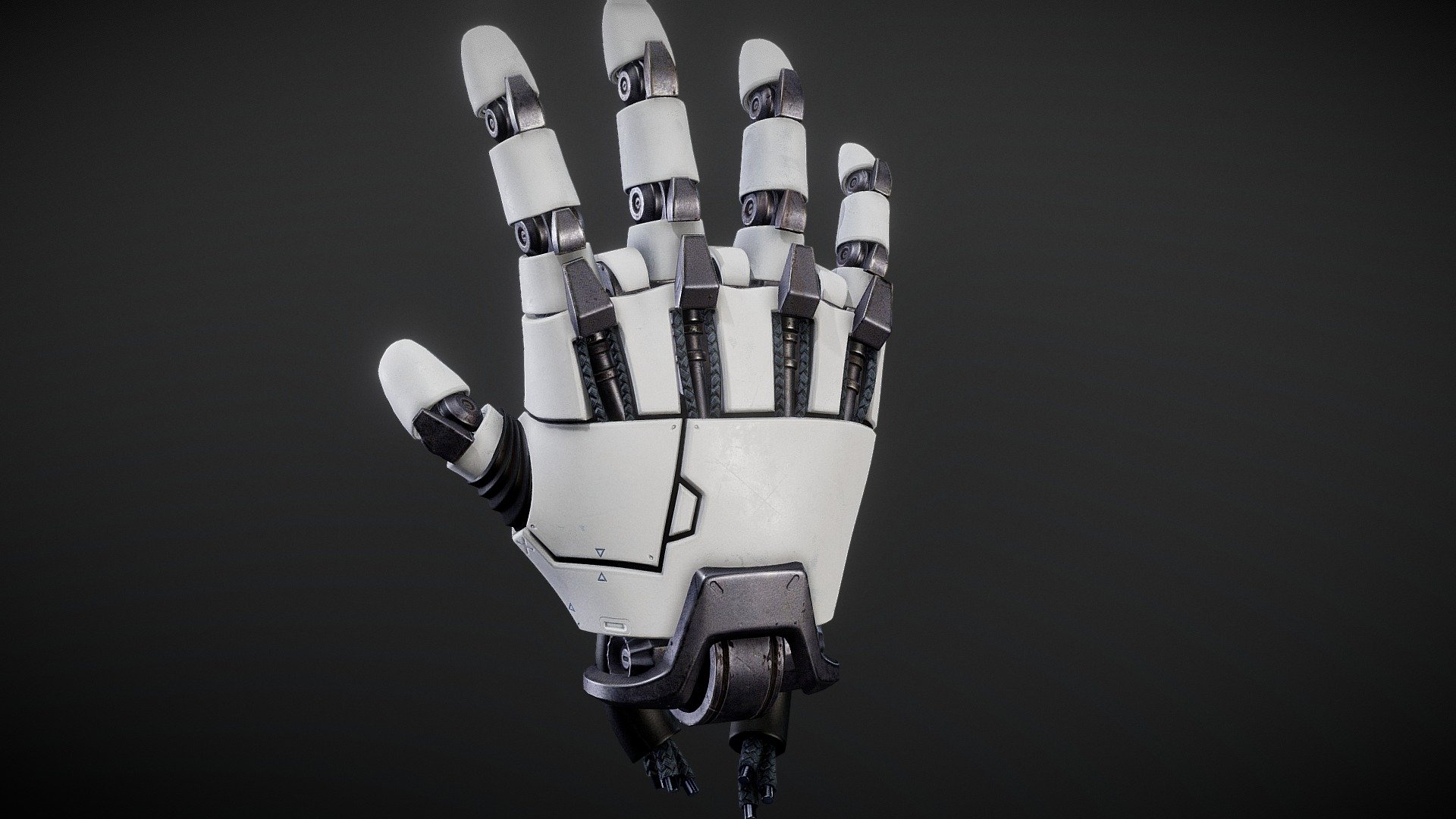 Robotic Sci-fi hand. This project was a learning experience to try new things. I wanted to push myself with hard surface and organic surface modeling as well as build up realistic complex textures in Substance Painter.
Model is fully rigged and game ready sitting around 18,000 Polys with 2048x2048 textures 3d model