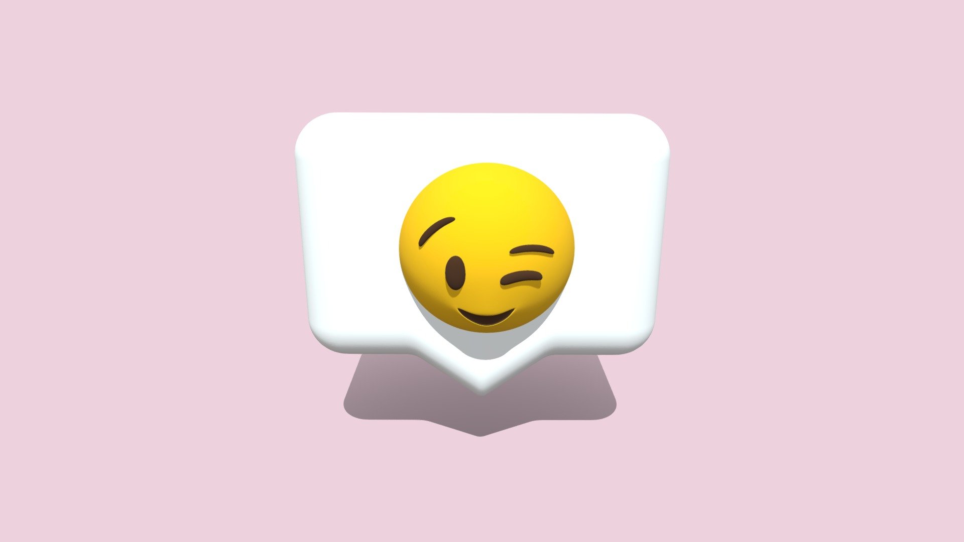 Winking face emoji,  created for instagram mask “LikeMe” on @I.Deal3d account. DM me if you want more icons :)  Please, like and comment if you download my model! - Winking face emoji - Download Free 3D model by i.deal3d 3d model