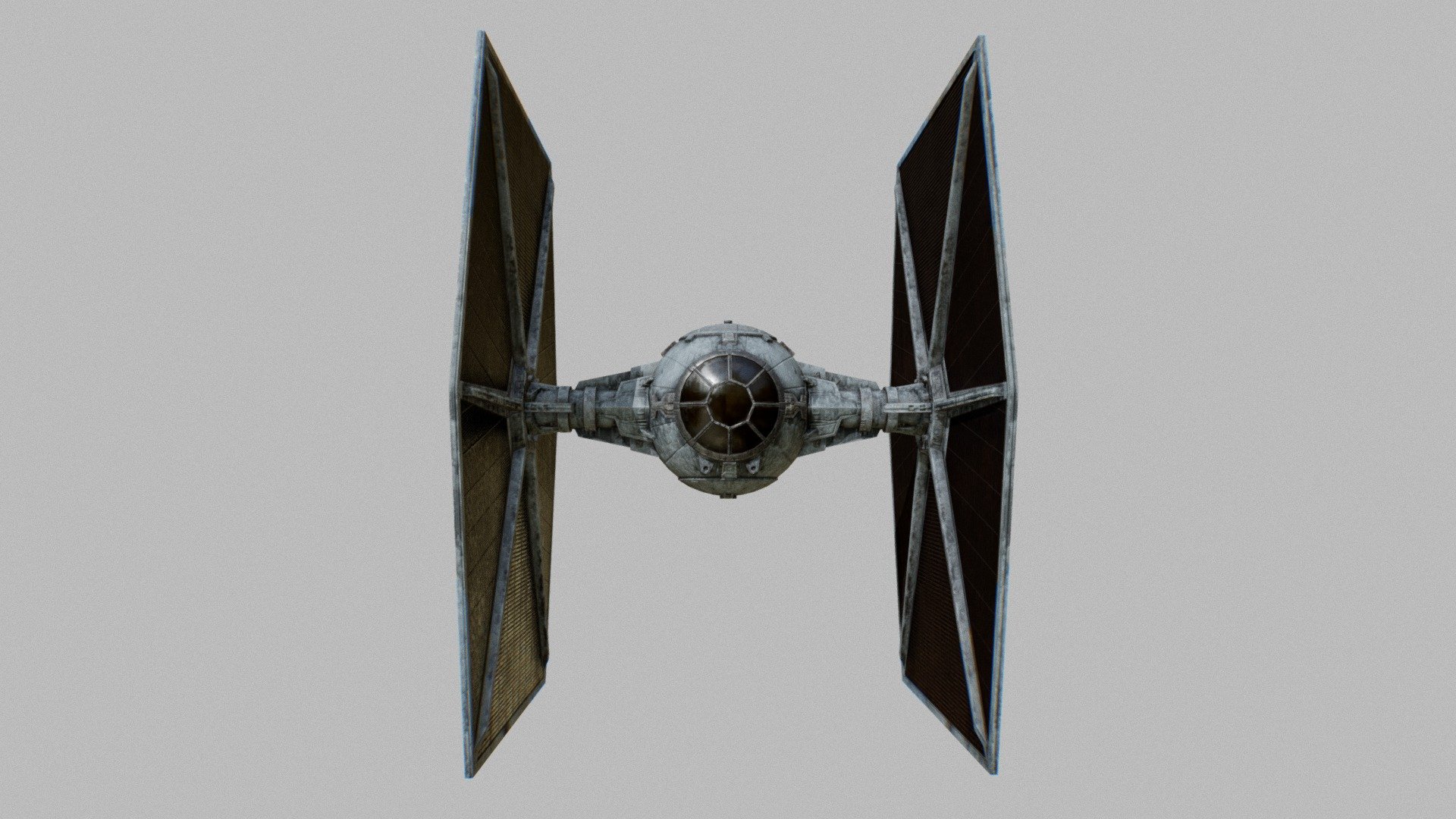 Edit: Made a vastly superior new version with a cockpit- check it out here!
https://sketchfab.com/3d-models/star-wars-lowpoly-tie-fighter-w-visible-cockpit-a9d329606dab4d6ba56e8025d4aa2ed7

Low-poly TIE fighter I made. Textured in Substance Painter 3d model