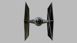 Realtime TIE Fighter fighter, tiefighter, tie, wip, wars, star, substancepainter, substance, scifi, ship, space