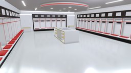 Football Dressing Room 3D modern, stadium, football, strategy, futbol, manager, estadio, world-cup, vrchat, dressing-room, vestuario, game, 3d, locker-room
