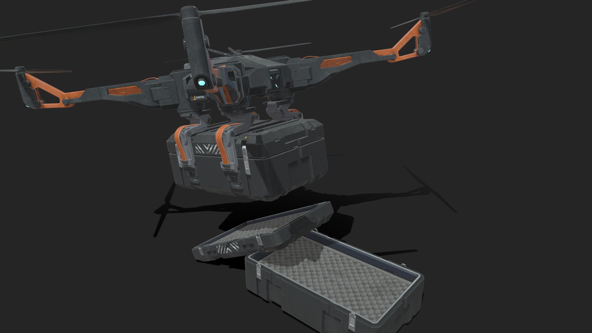 Quadcopter Drone.

Modeled in Blender 2.81a. Textured in Substance Painter. Uses weighted normals, might need weighted normals modifier re-applied if the geometry is edited. (Scaling, rotation, and translation shouldn't affect the weighted normals, adding or deleting vertices might.)

If you want to see more of my modeling, please check out my artstation: https://jonasp.artstation.com/ - Quadcopter Drone - Buy Royalty Free 3D model by Jonas Prunskus (@JPrun) 3d model