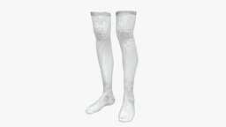 Long White Cotton Socks mesh, medieval, stockings, thigh, grid, cotton, net, peasant, socks, fantasy, lacework